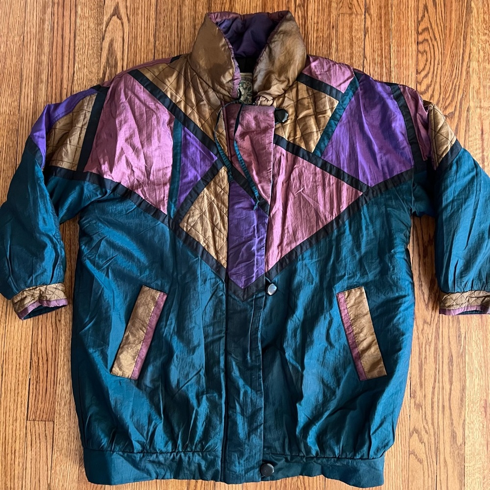 Vintage 80s 90s Patchwork Blockprint Bronton Appa… - image 1